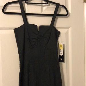 Snap pinstripe pencil dress